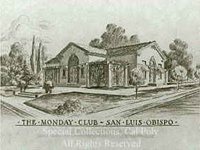 Original sketch of the Monday Club's new clubhouse